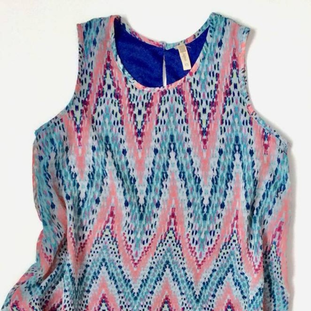 Japna Abstract Chevron Print Sleveless Shell Top